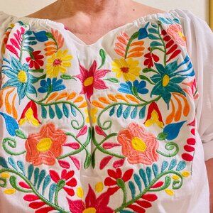 Mexican embroidered peasant blouse